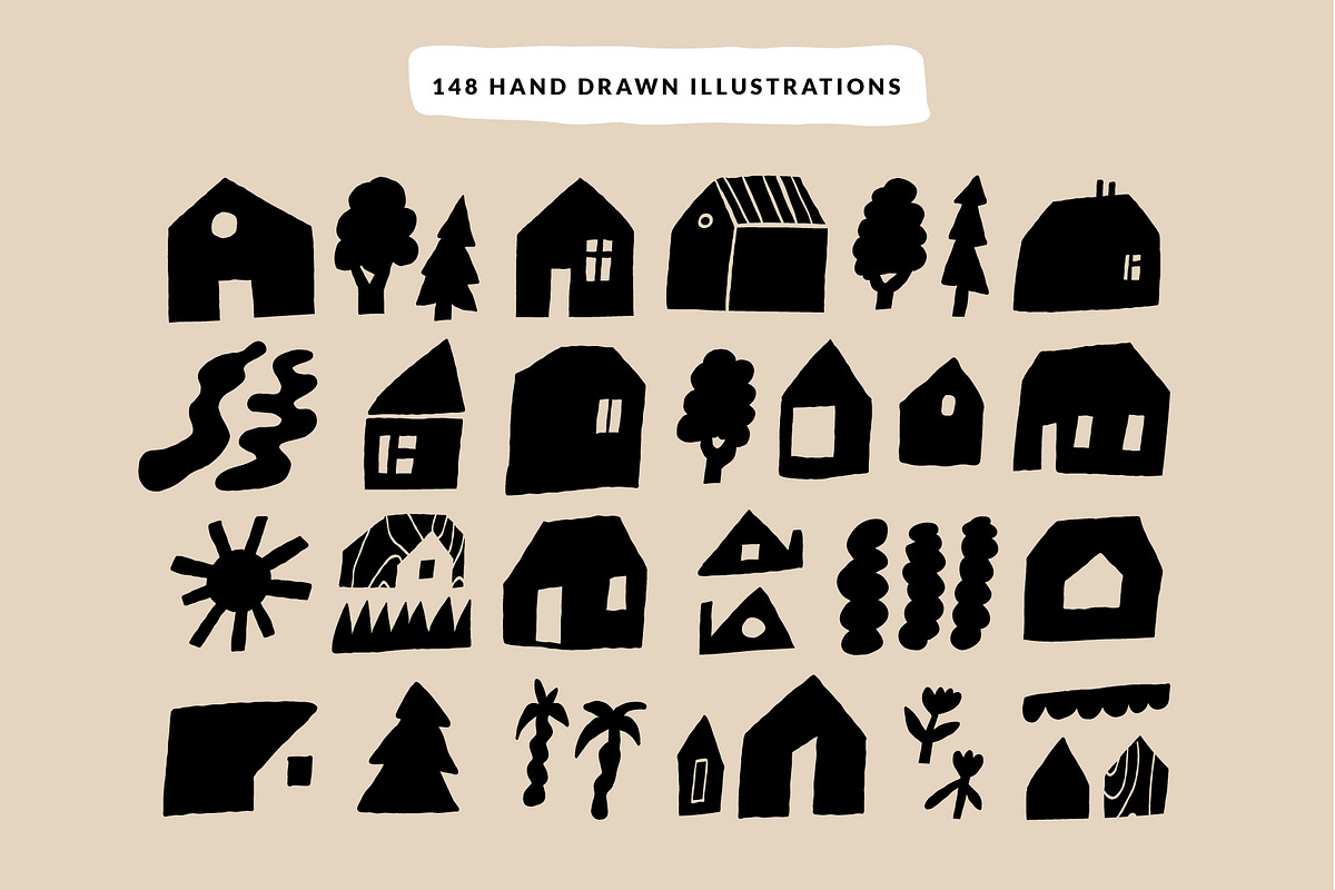 CUTOUT HOUSES | AI, PNG, EPS, SVG, an Object Illustration by Favete Art (Photo 2 of 16)