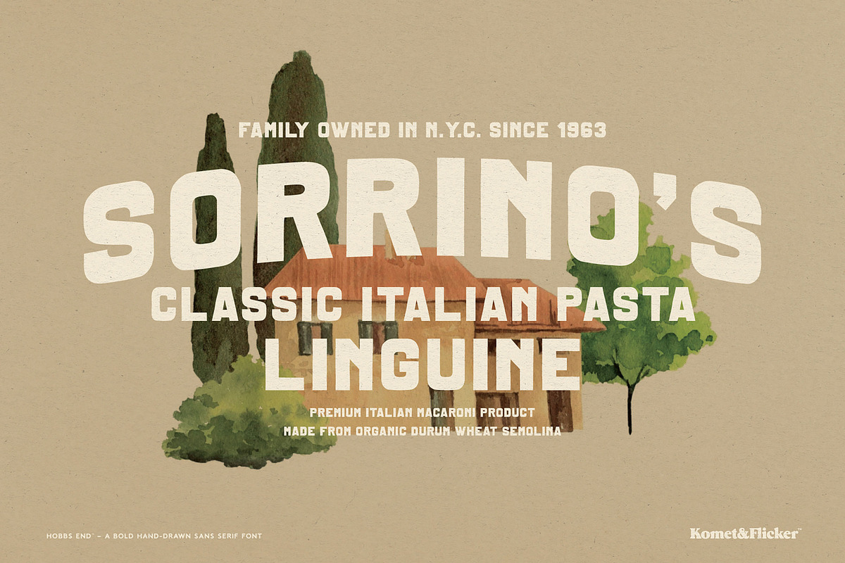 Hobbs End - A Bold Sans Serif, a Sans Serif Font by Komet & Flicker (Photo 2 of 15)