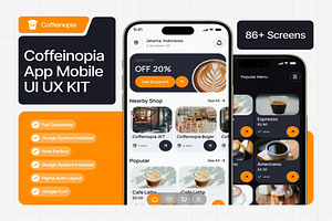 Coffeinopia Coffe Shop App Mobile UI, an UI Kit Template by Lumina_ui_ux202