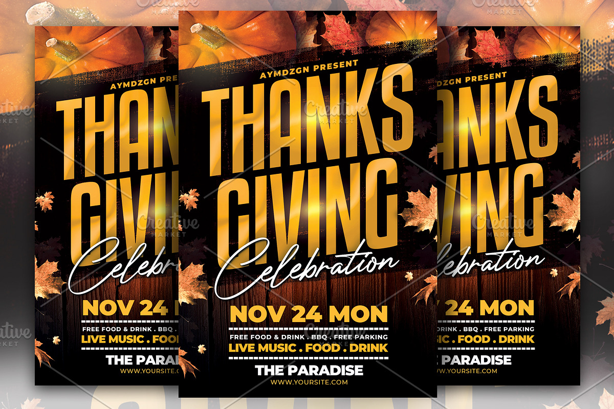 Thanksgiving Flyer, a Flyer Template by AyumaDesign (Photo 1 of 3)
