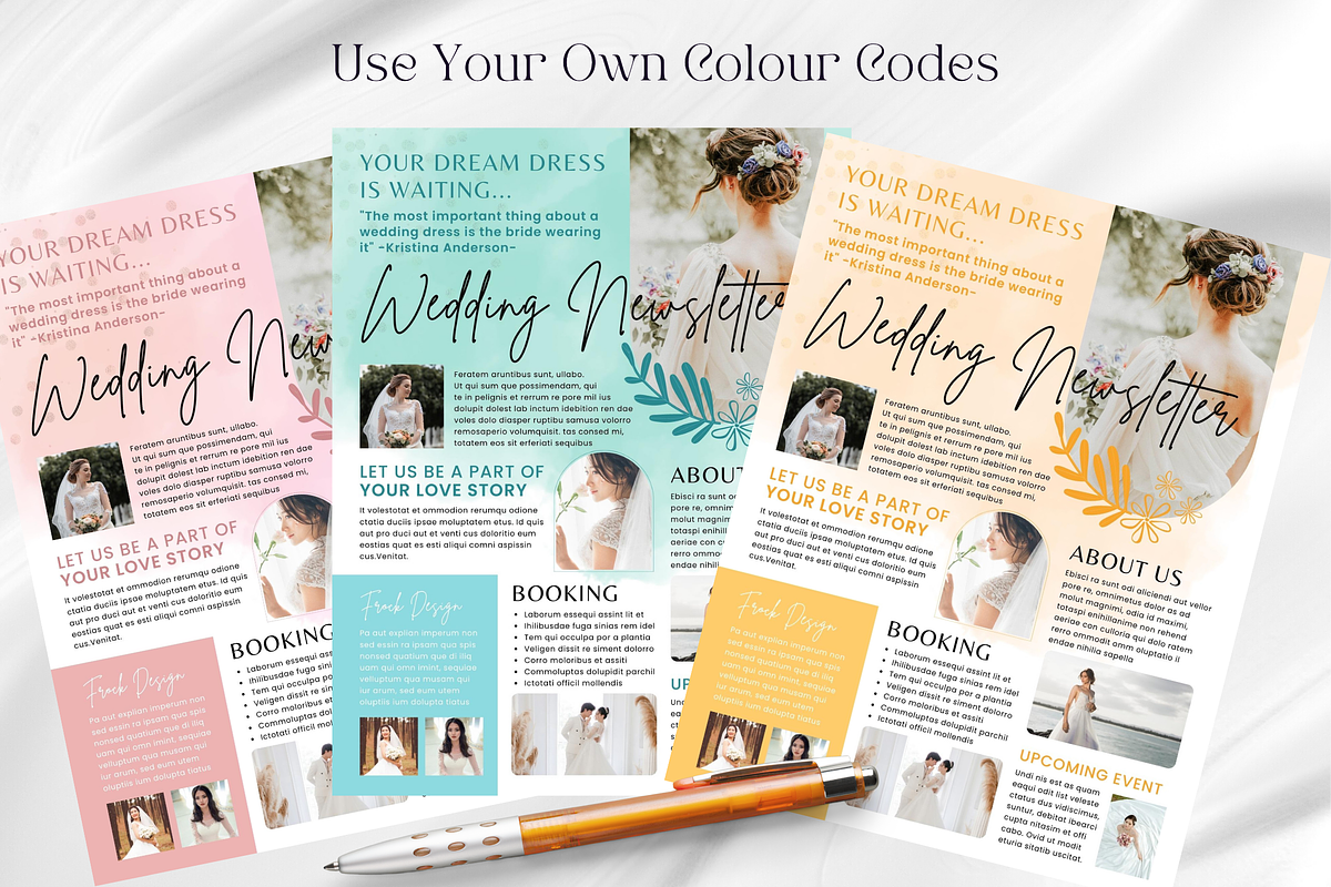 Elegant Wedding Newsletter Template preview 5
