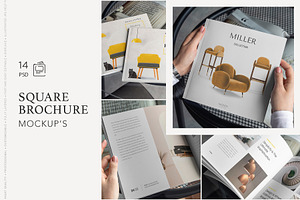 Square Brochure Mockups, a Print Template by Dikarte.Store