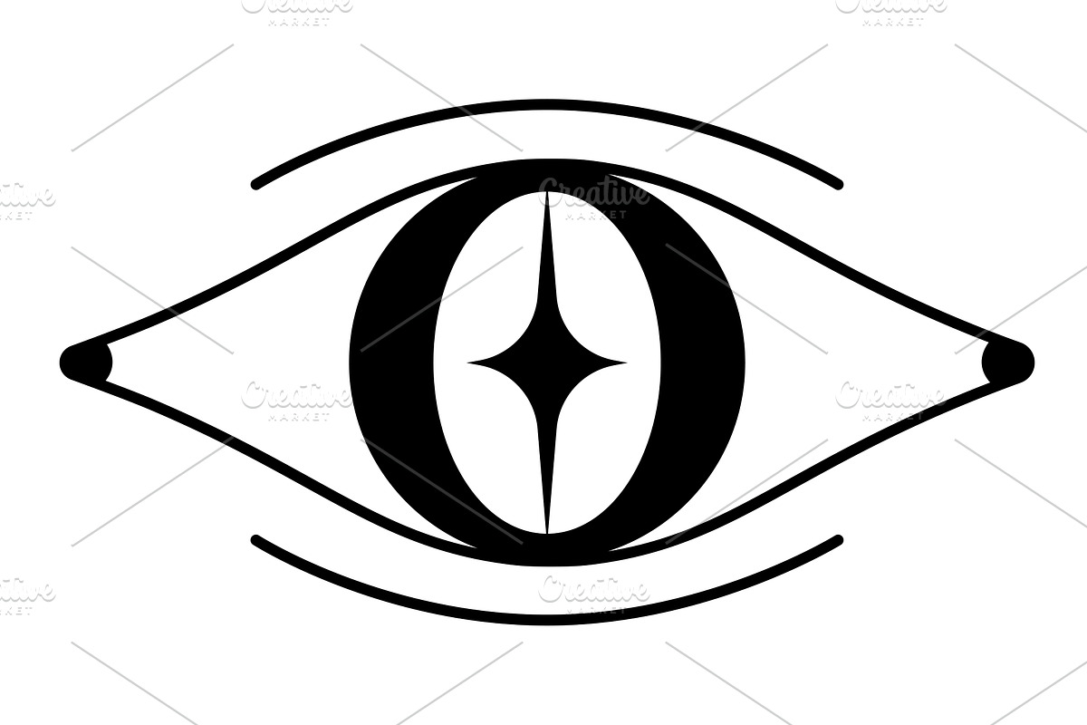 Eye line icon logo symbol, an Object Illustration by undrey