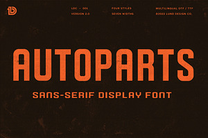 AUTOPARTS Retro Display Font