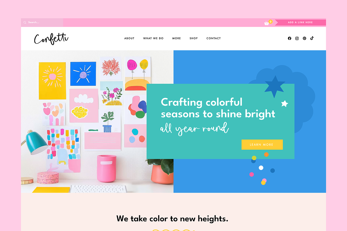 Colorful Wix Website Template, a Wix Template by Design Pixie (Photo 2 of 9)