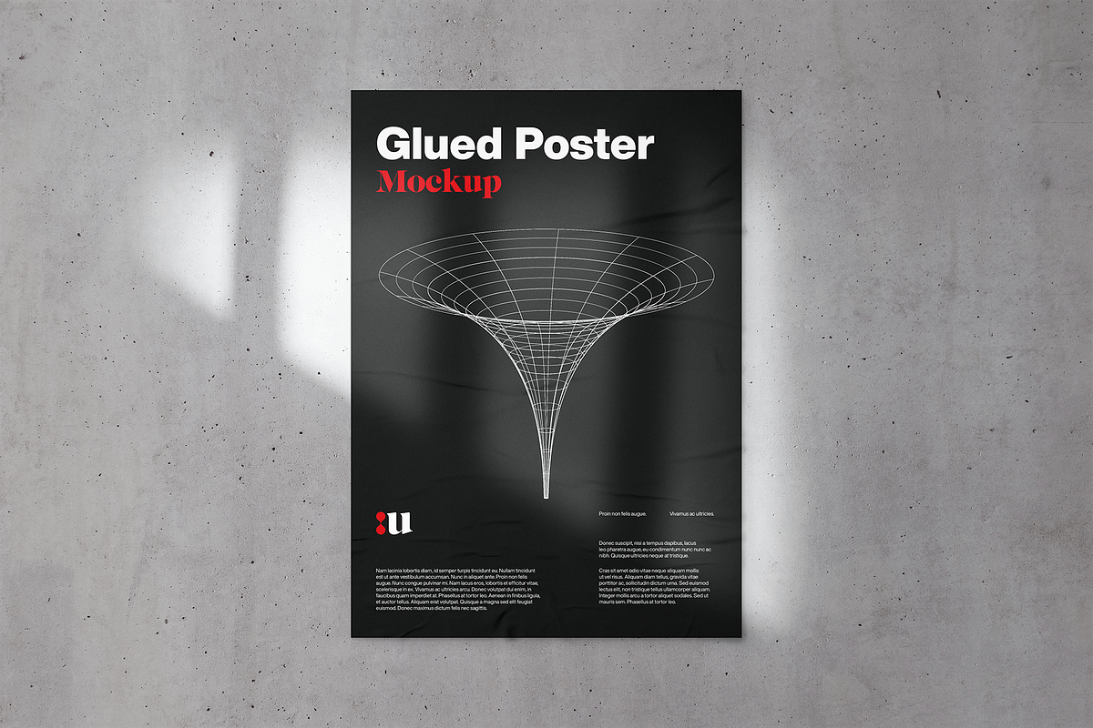 Glued Poster Mockup, a Mockup by Unio Designs (Photo 1 of 5)
