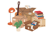 Moving boxes vector set, an Object Illustration by Torontotokio (Thumbnail 5 of 6)
