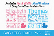 Birth Stats SVG Birth Announcement, an Illustration by SavanasDesign (Thumbnail 1 of 4)