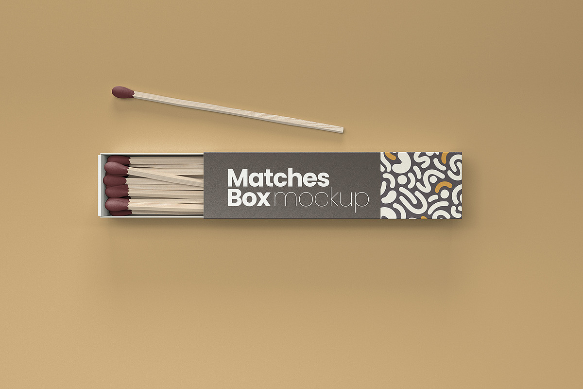 Box of Matches Mockup, a Merchandise Mockup by Graphicboom (Photo 2 of 5)
