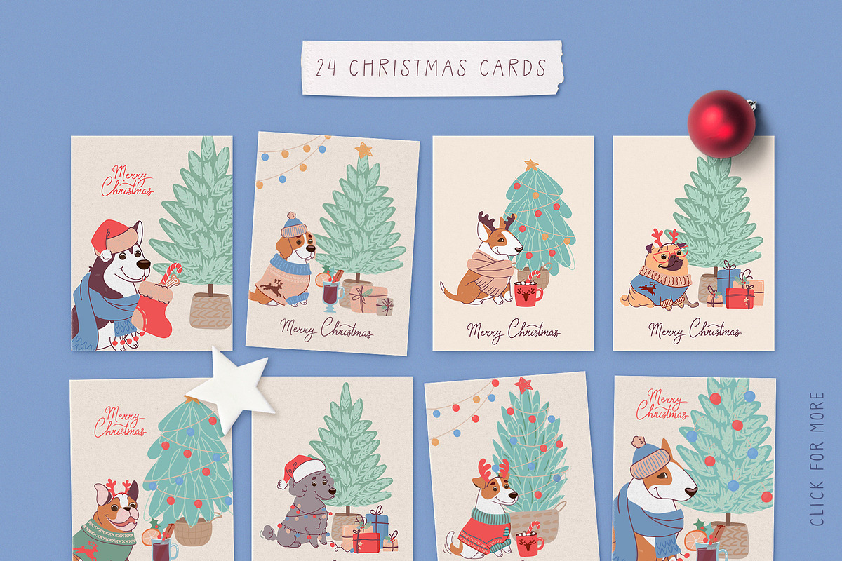 Christmas dogs. Designs generator, an Animal Illustration by Anna Summer (Photo 8 of 14)