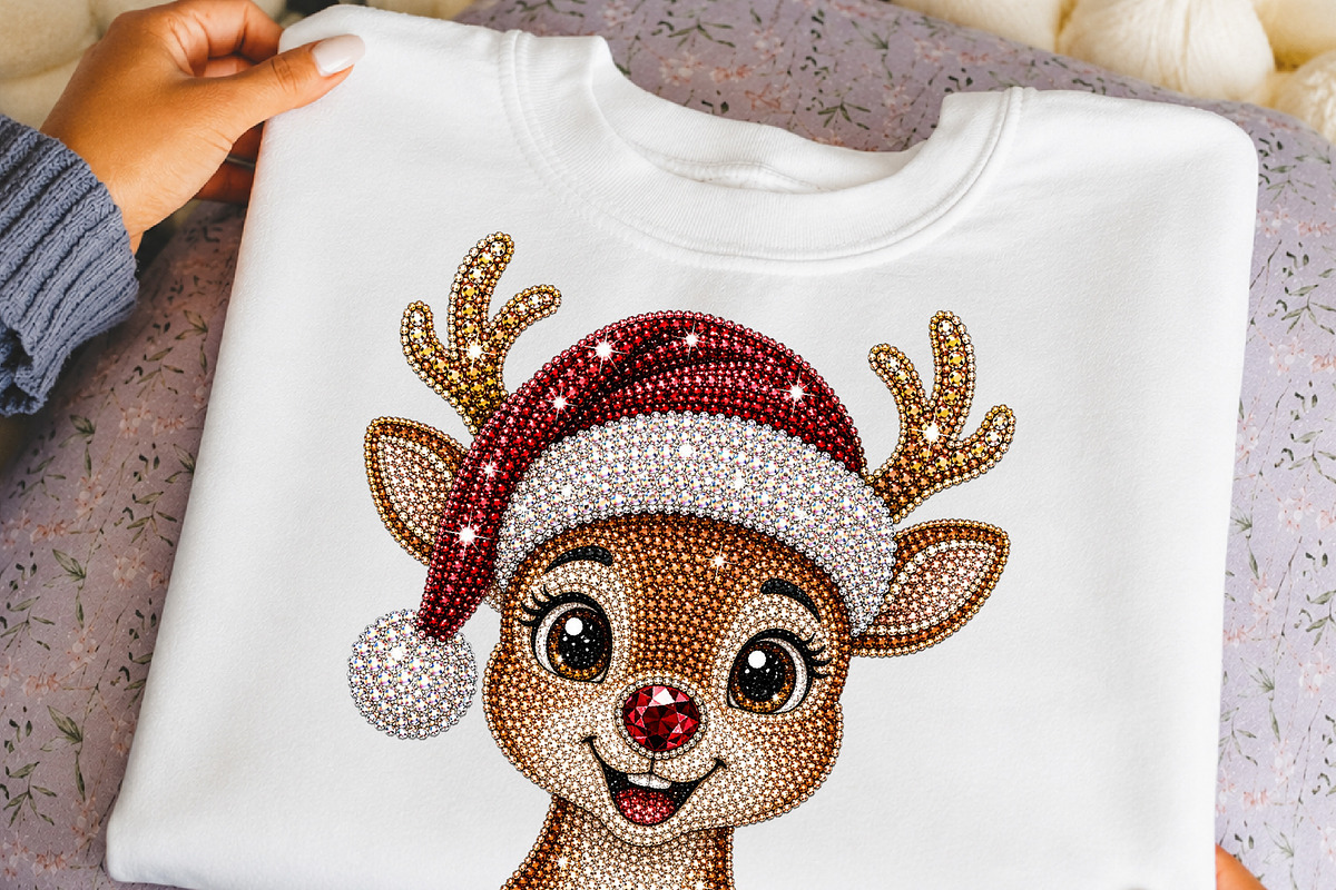 Christmas Reindeer Glitter PNG, a Seasonal Illustration by DreamCafeArt (Photo 6 of 6)