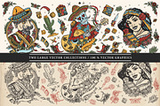 Mexico old school tattoo, a Background Graphic by intueri (Thumbnail 2 of 7)