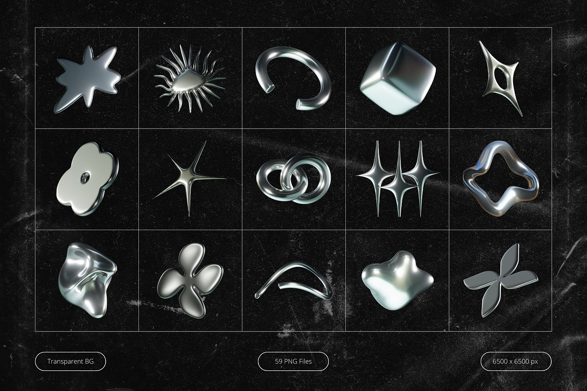 3D Futuristic Chrome Shapes, an Object Graphic by Design Studio (Photo 5 of 6)