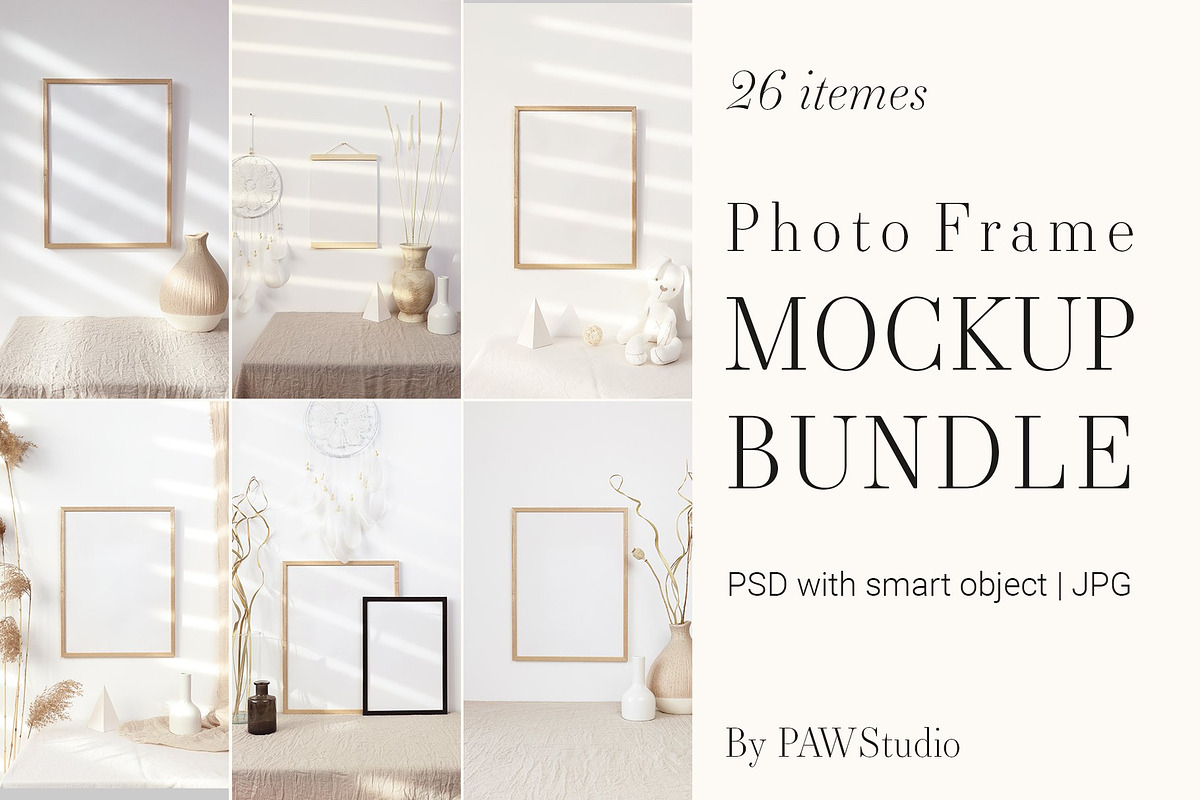 Photo Frame Mockup Bundle 26 Element, a Print Template by PawMockups (Photo 1 of 13)