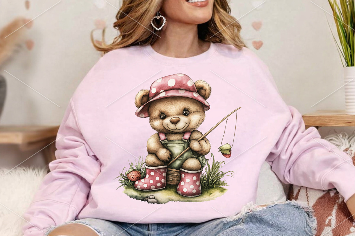 Whimsical Bear Fishing Summer Clipar, a Seasonal Illustration by Canvas Craft (Photo 4 of 7)
