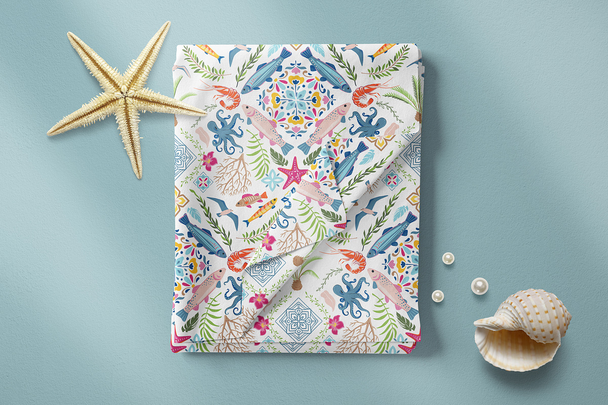 Sun and Sea. Vector Summer Patterns, a Pattern Graphic by Molly art (Photo 19 of 21)