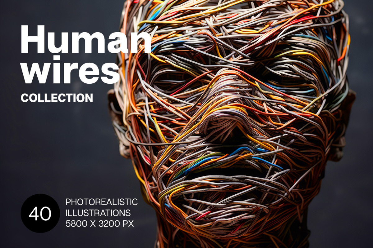 Human Wires. 40 images, a Technology Illustration by Handmadefont (Photo 1 of 11)