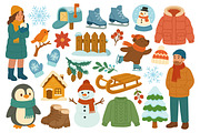 Winter Set, a Seasonal Illustration by ananastya (Thumbnail 2 of 9)