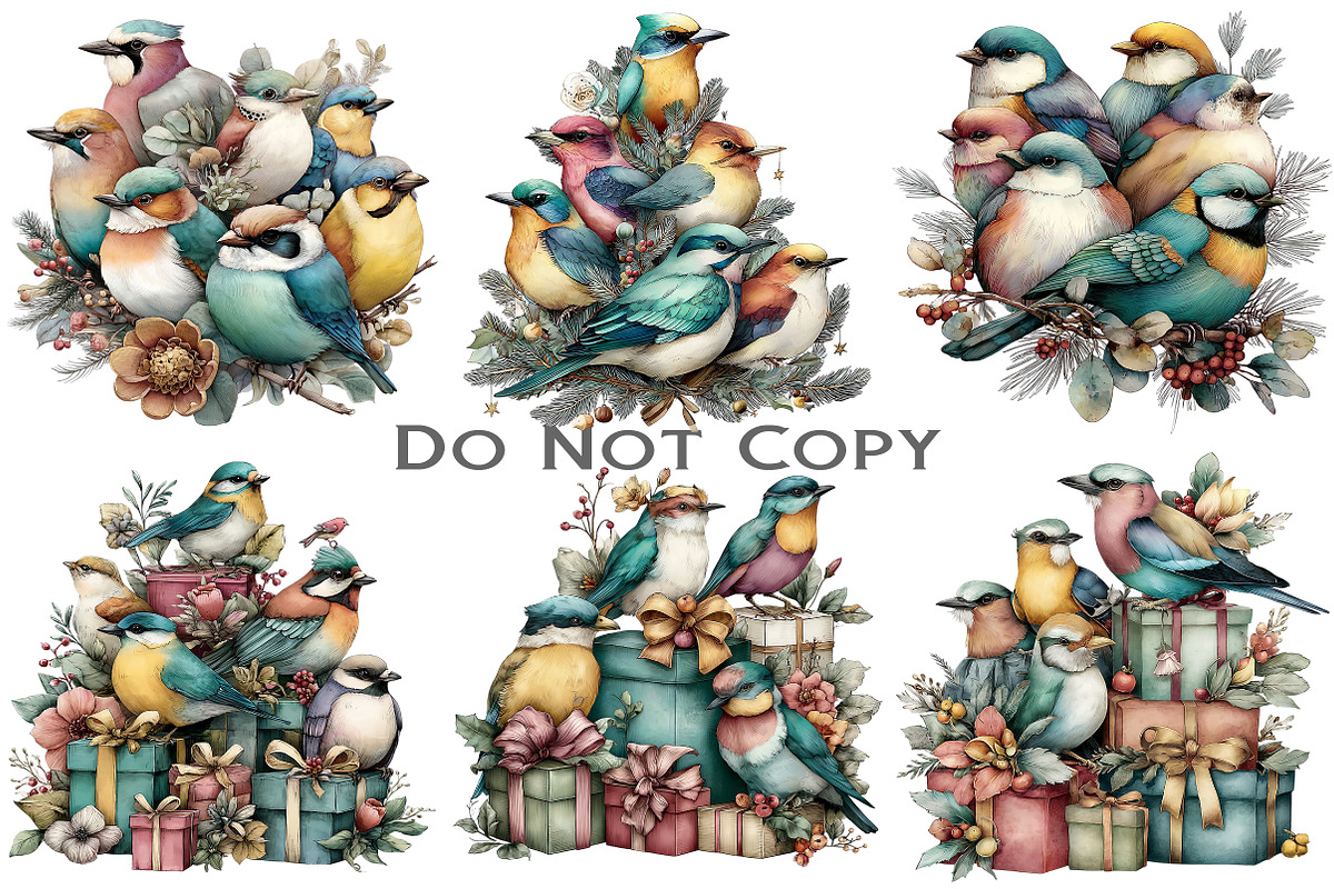 Christmas Birds Clipart, an Illustration by Craft Nest (Photo 5 of 7)