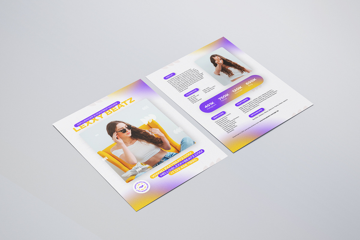 Influencer Press Kit Template, a Resume Template by vinyljunkie (Photo 6 of 8)