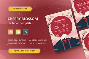Cherry Blossom - Event Invitation, an Invitation Template by StreaksideStd