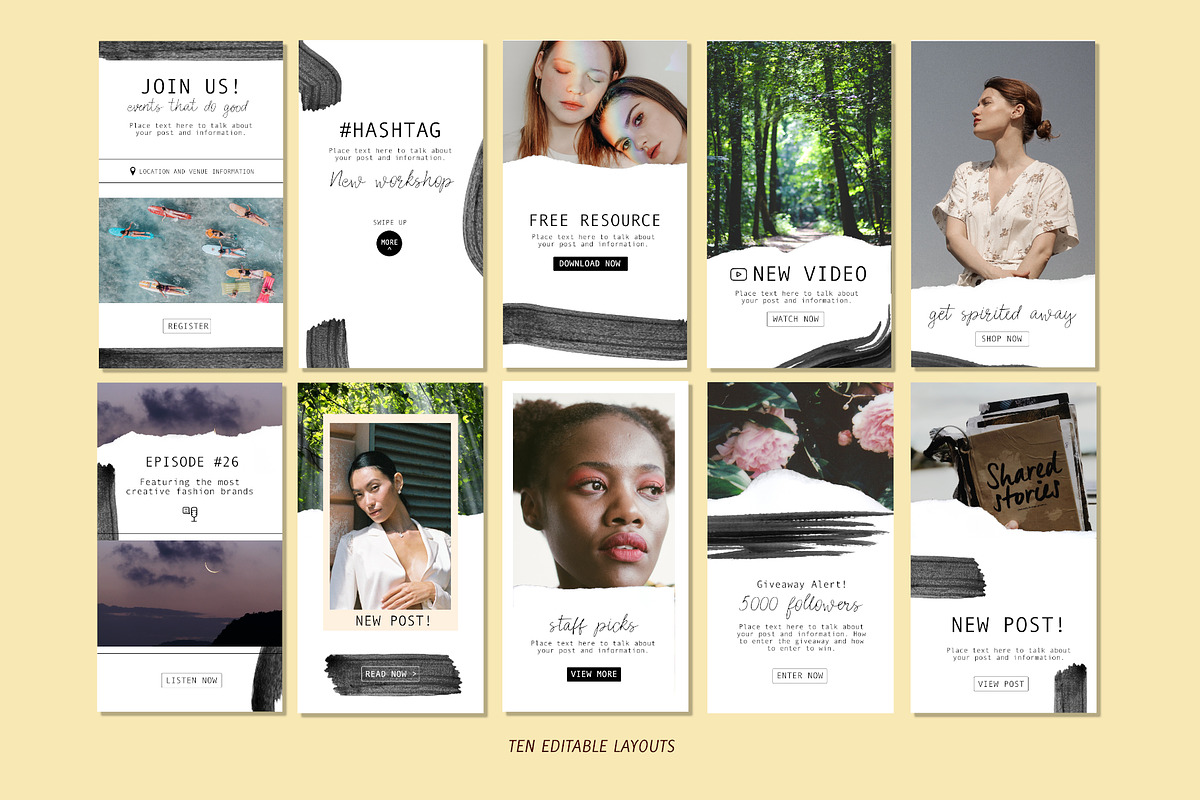 Editable Instastories Template, a Social Media Template by Bella+Sophia Creative (Photo 3 of 6)