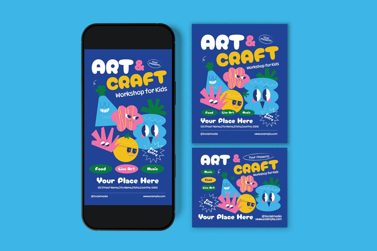 Art & Craft Workshop For Kids Flyer preview 3