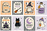 Retro Halloween Clipart Spooky Print, a Seasonal Illustration by SugarCloudStudioArt (Thumbnail 3 of 5)