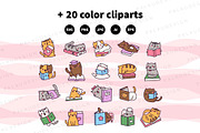 Cute Kawaii Cats with Books, an Animal Illustration by Palau (Thumbnail 10 of 12)