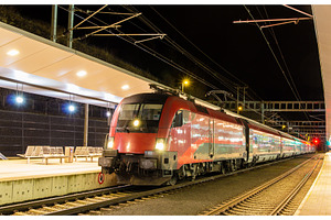 Austrian highspeed train at feldkirch station stock photo containing train, a Transportation Photo by Leonid Andronov