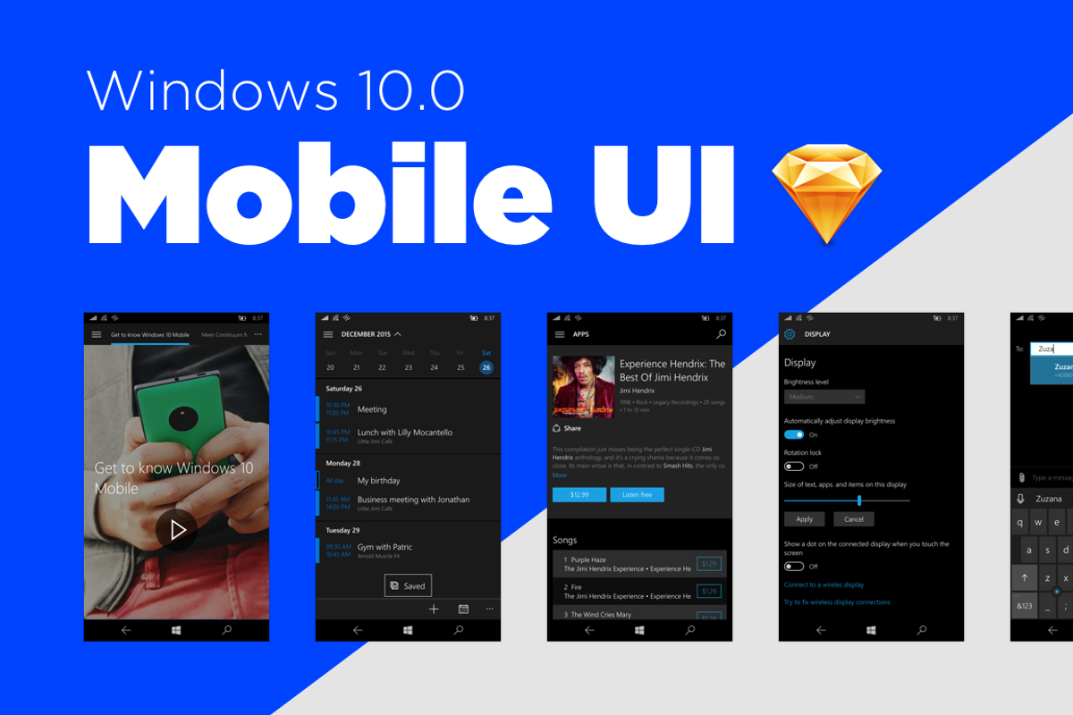 Windows Mobile UI KIT for Sketch, a Device Mockup by Little Jimi Shop (Photo 1 of 9)
