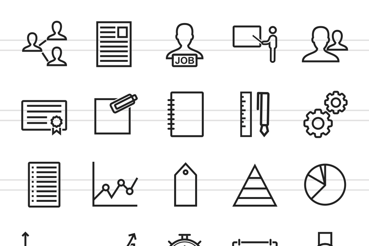 50 Business Management Line Icons preview 2