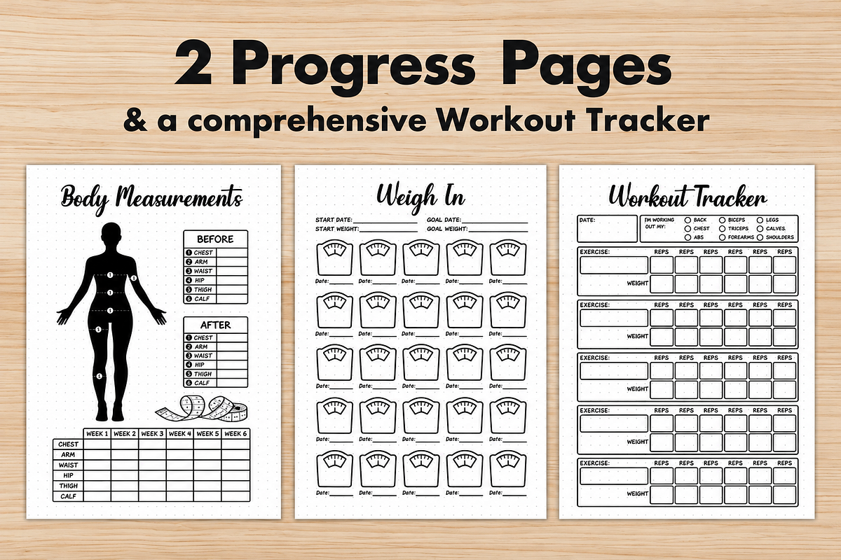 Fitness Journal Bundle, a Stationery Template by DreamyOverlay (Photo 6 of 9)