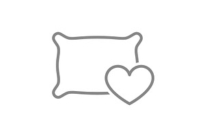 Heart pillow line icon. Humanitarian, an Object Illustration by GraphiShop