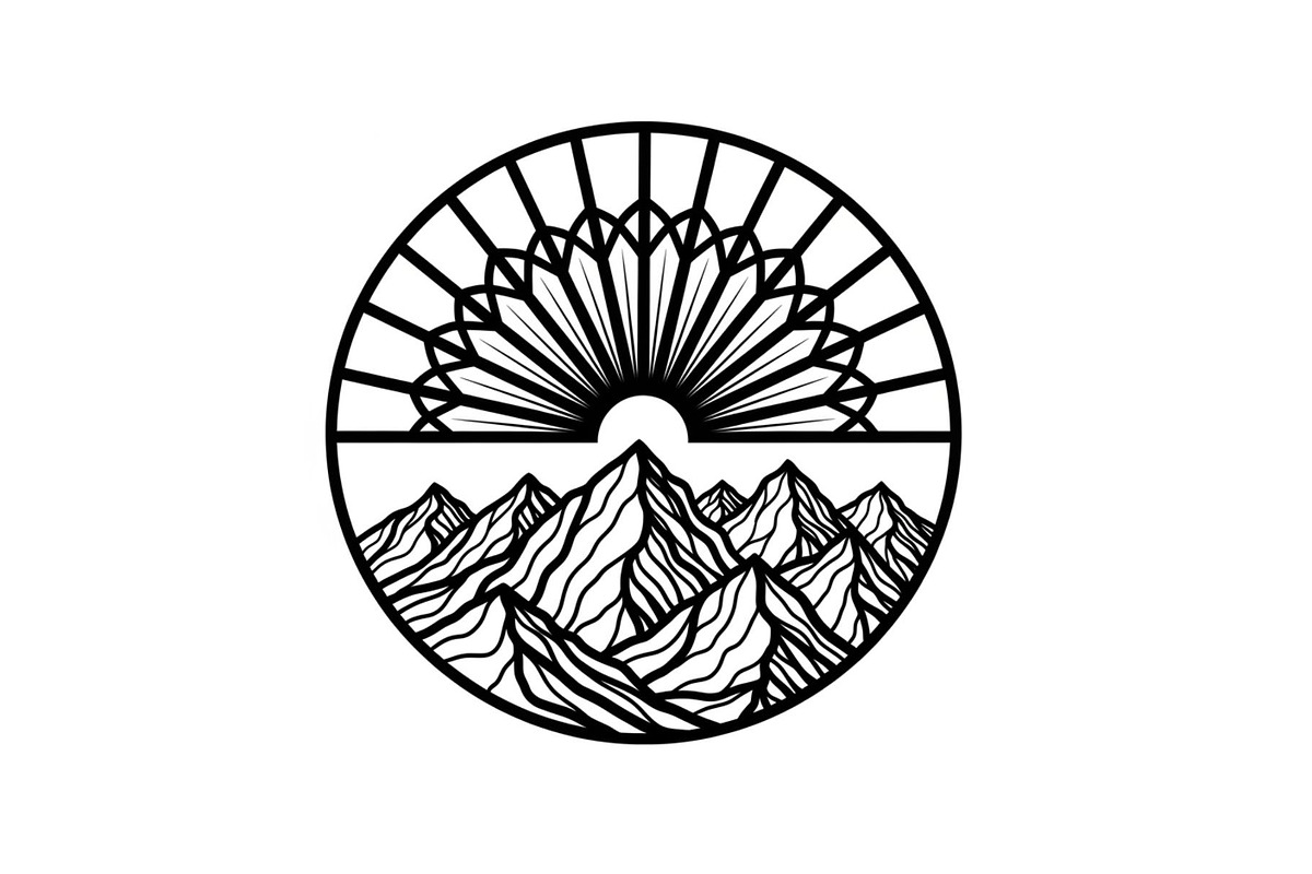 Mountain Sun Circle Design Bundle, an Illustration by Creativeshirt (Photo 4 of 31)