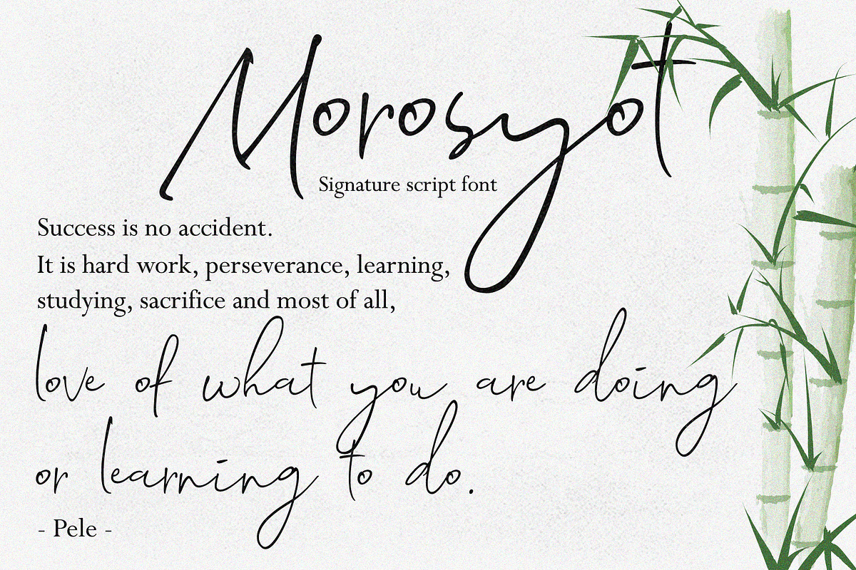 Morosyot Signature Script Font, a Script Font by ndroadv (Photo 10 of 12)