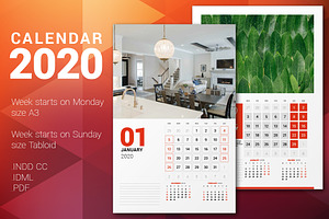 Wall Calendar 2020 + calendar poster
