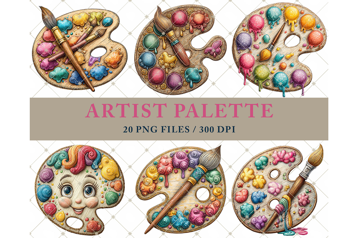 Artist Palette Clipart PNG, an Illustration by Memories By Lea (Photo 3 of 7)