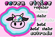 Gemini Cows Retro Typeface, a Font by Rachel McBride Creative (Thumbnail 9 of 9)