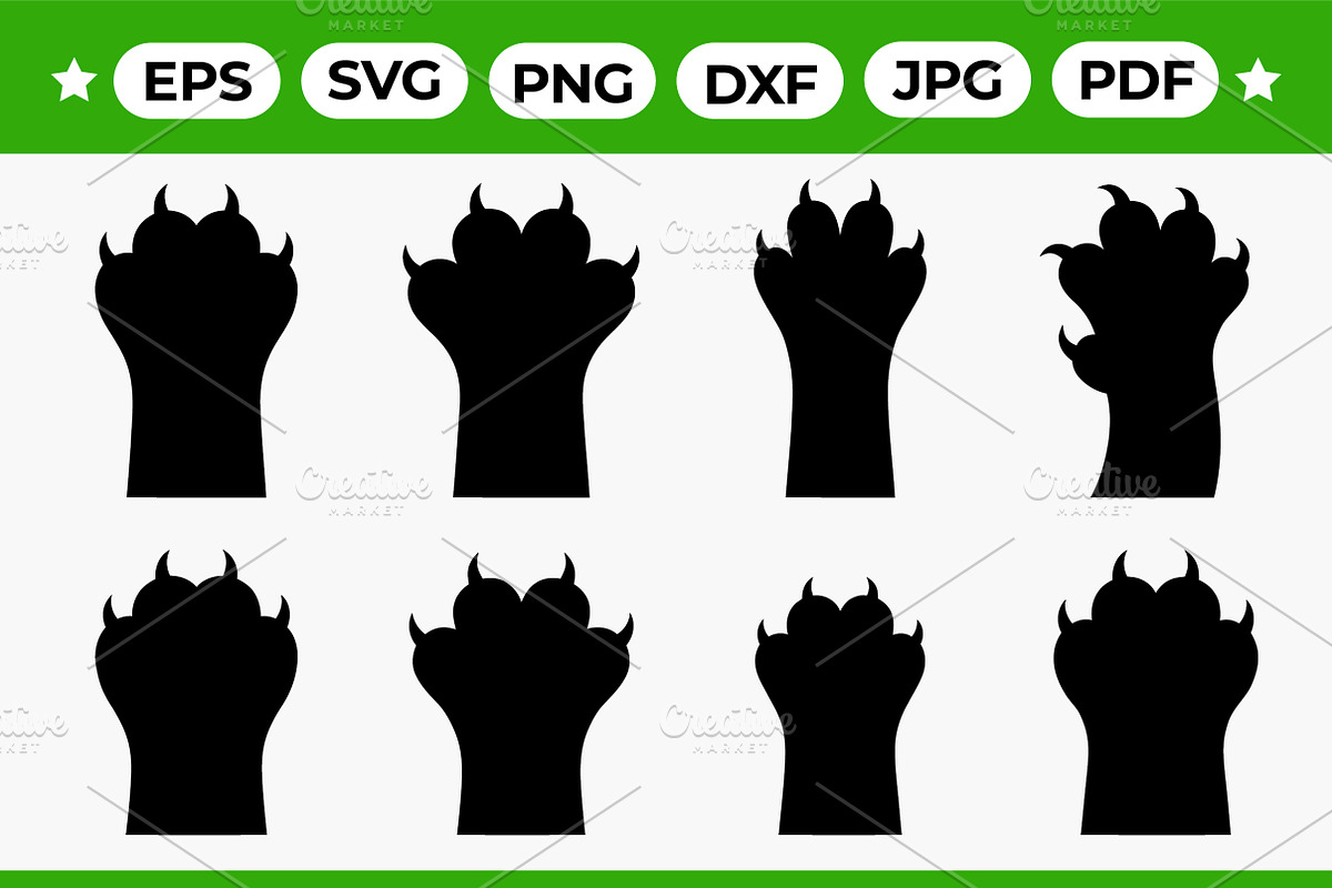 Monster Paw Silhouette Pack, an Object Graphic by Artonix (Photo 1 of 3)