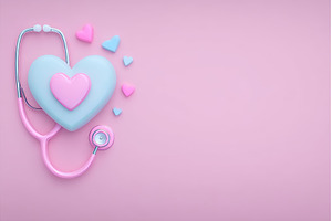 A stethoscope and red heart set, a Health & Medical Photo by ZinetroN