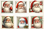 Postage Stamp Santa Claus Clipart, an Illustration by CreationArt (Thumbnail 2 of 5)