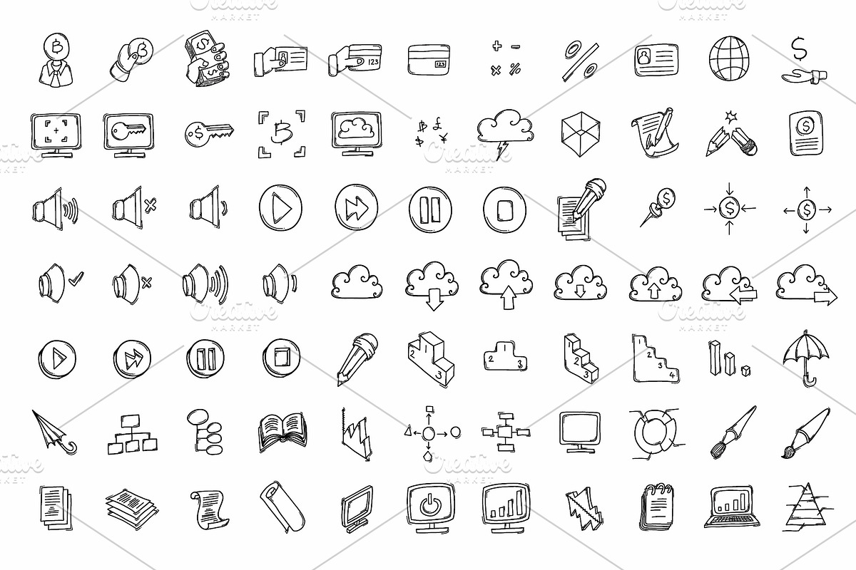 540 Business Hand Drawn doodle Icons, an Outline Icon by TKDoodle (Photo 3 of 9)