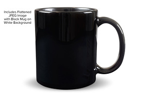 11 Oz Black Mug Mockup - PSD & PNG