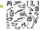 Hunting Gear Vintage Set, an Object Graphic by RT Studio (Thumbnail 1 of 4)