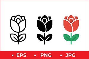 Tulip Flower Vector Design, a Solid Icon by Artonix