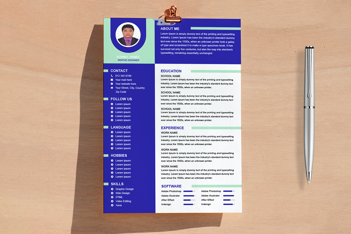 Modern Resume Template, a Resume Template by Annudesign (Photo 5 of 5)