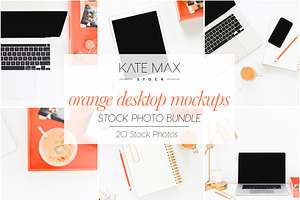 Orange Desktop Mockups Styled Stock