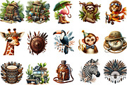 Safari Watercolor Clipart, an Illustration by Designking (Thumbnail 3 of 5)