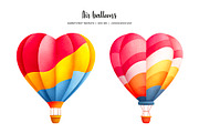 Watercolor color heart air balloons, a Transportation Illustration by Art and Funny (Thumbnail 4 of 7)